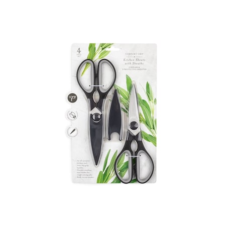 Core Kitchen Set of 2 Kitchen Shears with Sheaths - Onyx 32321